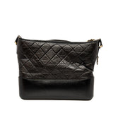 thumbnail Medium Gabrielle In Black Aged Calfskin Leather Quilted Hobo Bag Multi Hardware Seri 27 - L'UXE LINK