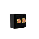 thumbnail Pink Square Gold CC Logo Earrings - L'UXE LINK