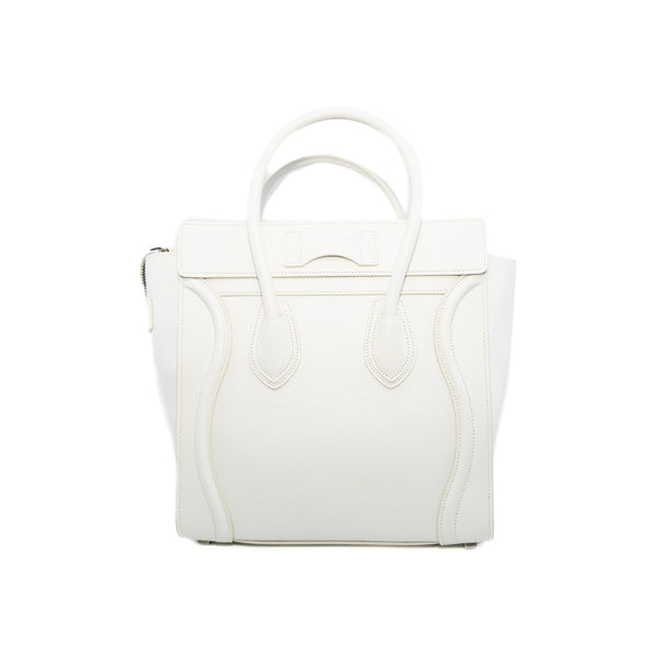 Micro Luggage In White Calfskin PHW