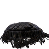 thumbnail Into The Fringe In Black Brown Calfskin Quilted Hobo Bag GHW Seri 19 - L'UXE LINK