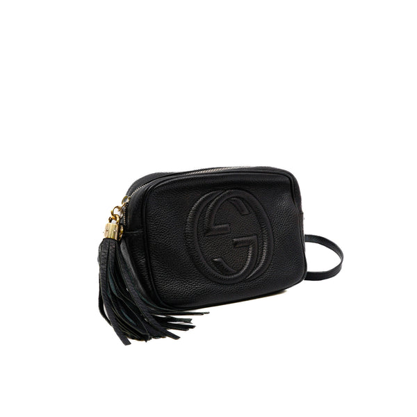 Soho Disco Small Black Calfskin Crossbody Bag