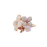 thumbnail 18k rose gold ring with flower diamond and jade rrp16200aud - L'UXE LINK