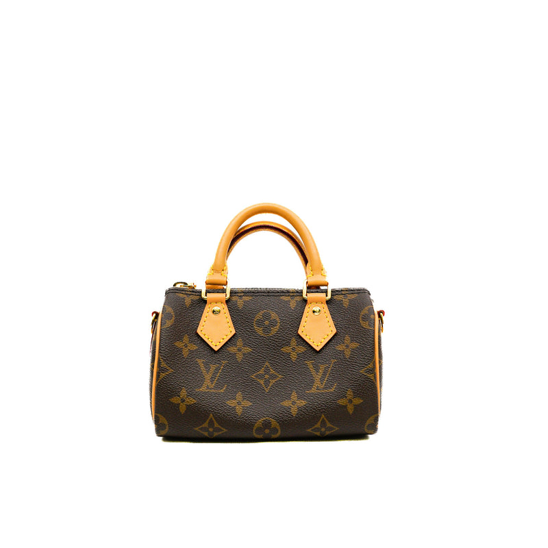 Nano Speedy Monogram Canvas GHW With Strap - L'UXE LINK