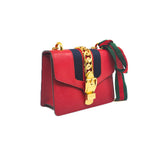 thumbnail Mini Sylvie In Red Calfskin Leather Chain Bag GHW - L'UXE LINK