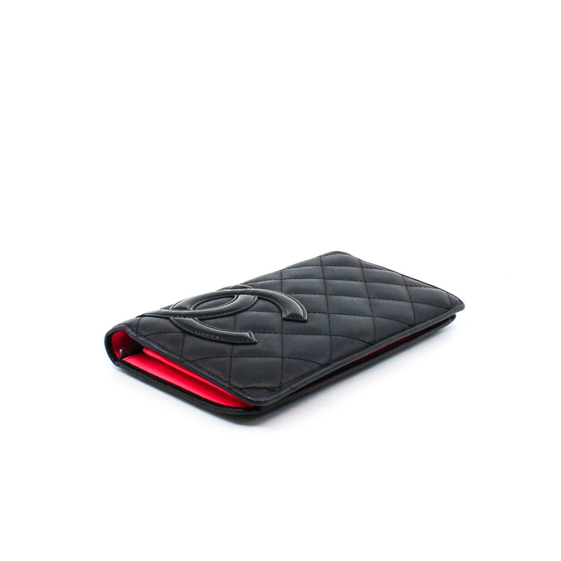 Black Quilted Leather Cambon Ligne Bifold Wallet - L'UXE LINK