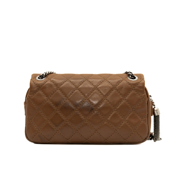 Medium Coco Sporran In Brown Calfskin Leather Quilted Shoulder Bag PHW Seri 18 - L'UXE LINK