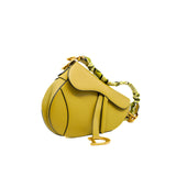 thumbnail Medium Saddle Bag Calfskin In Mustard Yellow GHW - L'UXE LINK