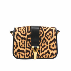 ysl flap bag leopard point  fur with strap