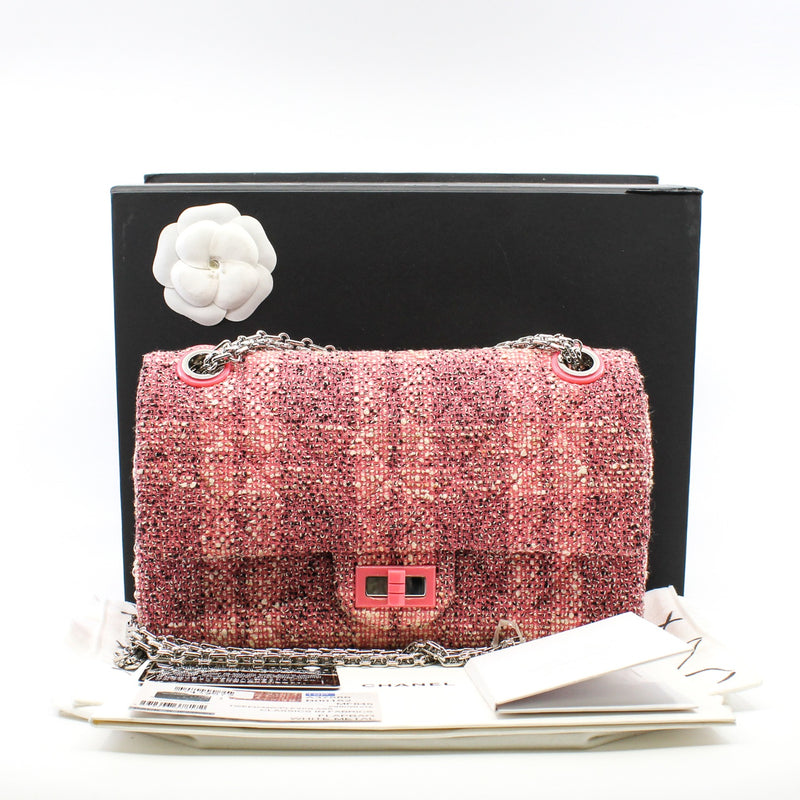 Tweed Quilted Resin Pink 2.55 Reissue 225 Double Flap Bag PHW Seri 27