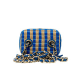 thumbnail Mini Raffia In Blue/Beige Vanity Bag GHW Seri 30