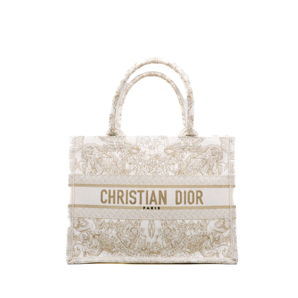 White Butterfly Medium Dior Book Tote