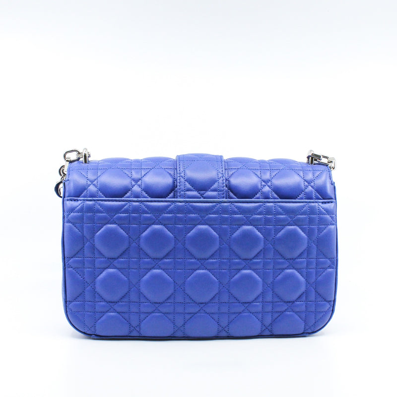 Medium Miss Dior In Purple Blue Lambskin Flap Bag PHW - L'UXE LINK