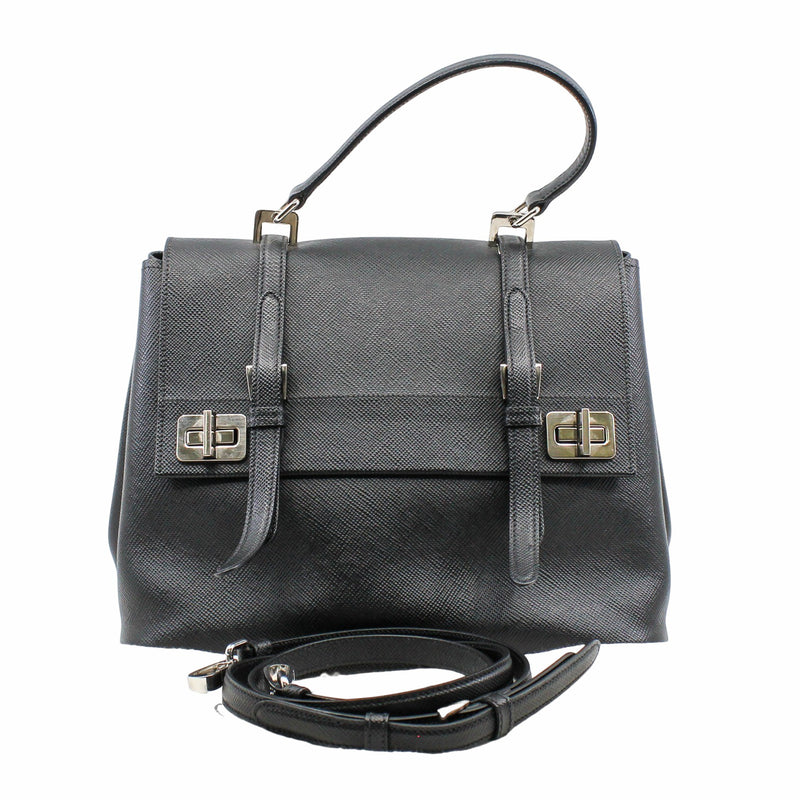 Vitello Lux Flap Bag Black PHW