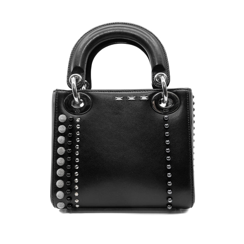 Limited Mini Lady With Crystal And Stud In Lambskin Black PHW 2016