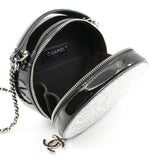 thumbnail Round Glitter 2Way Black/Silver Patent Leather Handbag PHW Seri 24 - L'UXE LINK