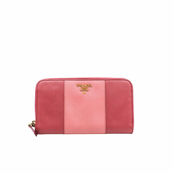 long zip wallet pink mix nudy pink ghw - L'UXE LINK