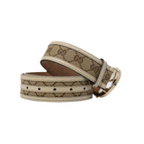 thumbnail White/Beige GG Canvas/Leather Interlocking G Belt Size 80 GHW - L'UXE LINK