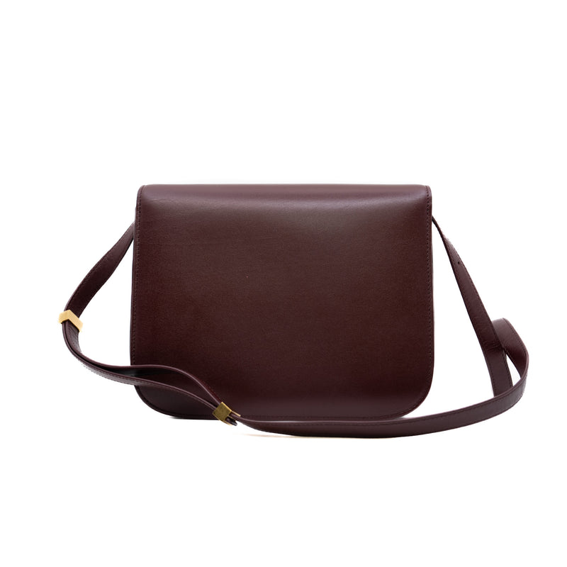 Medium Classic Box Bag In Calfskin Burgundy GHW