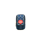 thumbnail Louis Vuitton x Nigo Denim/Leather In Navy Flap Double Phone Pouch GHW - L'UXE LINK