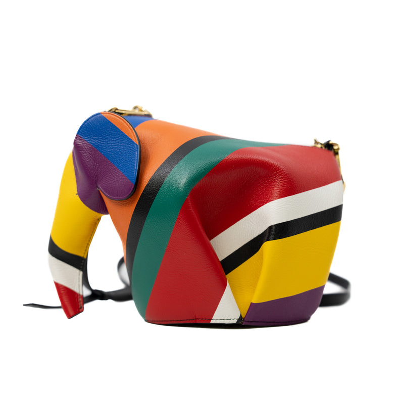 Multicolor Leather Elephant Crossbody Bag GHW