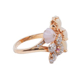 thumbnail 18k rose gold ring with flower diamond and jade rrp16200aud - L'UXE LINK