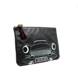 thumbnail Medium Black Lambskin Leather Cuba Car Cosmetic Case PHW Seri 23 - L'UXE LINK