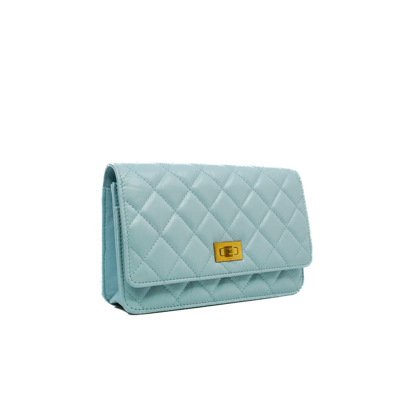 2.55 Reissue Wallet On Chain Aged Calfskin Light Blue Brushed GHW Seri C11TXXXX - L'UXE LINK