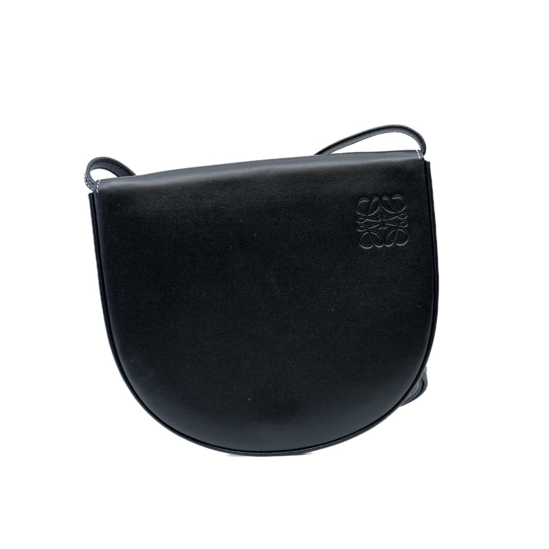 Heel Black Leather Saddle Bag