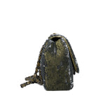 thumbnail Green Sequin Coco Cuba Medium Single Flap Bag Ruthenium Hardware Seri 23 - L'UXE LINK