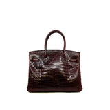 thumbnail Birkin 30 In Porosus Leather 57 Bordeaux GHW C Stamp - L'UXE LINK