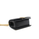 thumbnail Mini Leboy Chevron In Black Calfskin Leather Flap Bag GHW Seri HK8HXXXX - L'UXE LINK