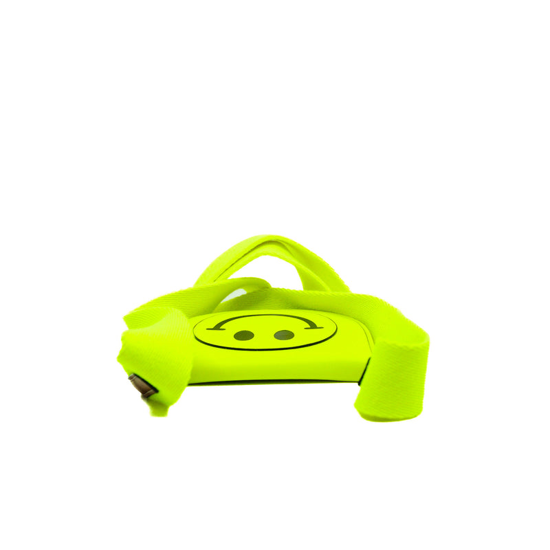 Small Neon Yellow Calfskin Ibiza Smiley Cross Body Bag