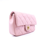 thumbnail Mini Heart Charms In Pink Lambskin Leather Quilted Flap Bag GHW Seri POU2XXXX - L'UXE LINK