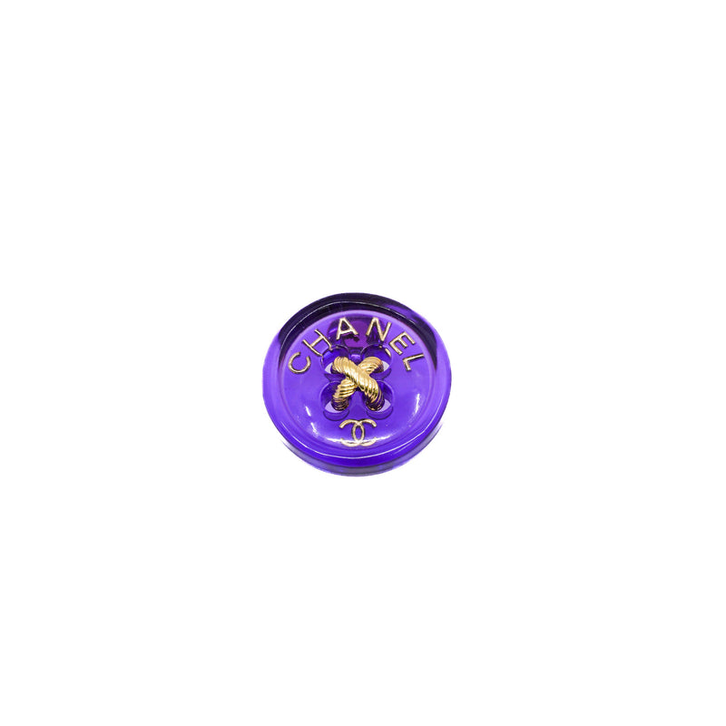 Purple And Gold Button Brooch - L'UXE LINK