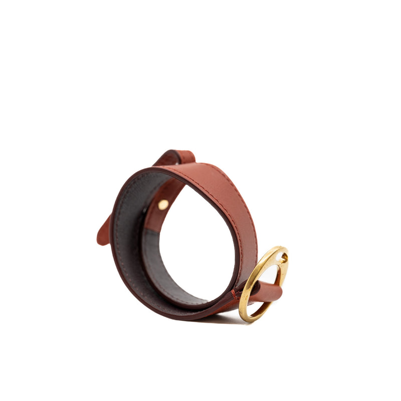 oval bracelet in leather red ghw