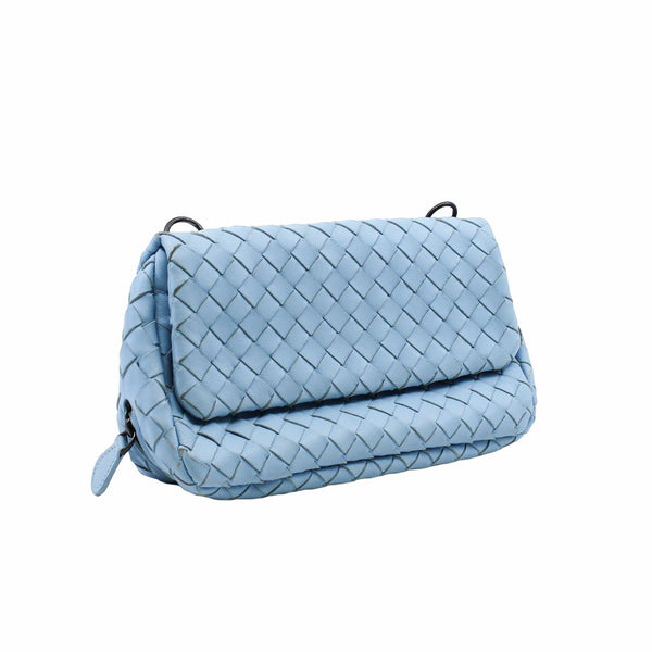 blue mini crossbody chain bag