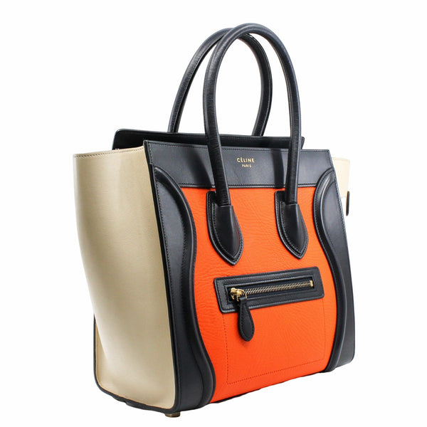 micro luggage orange red mix navy beige - L'UXE LINK