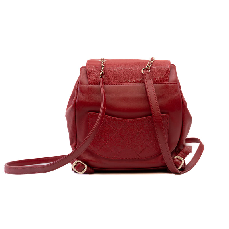 Red Caviar Leather Business Affinity Backpack GHW Seri 23 - L'UXE LINK