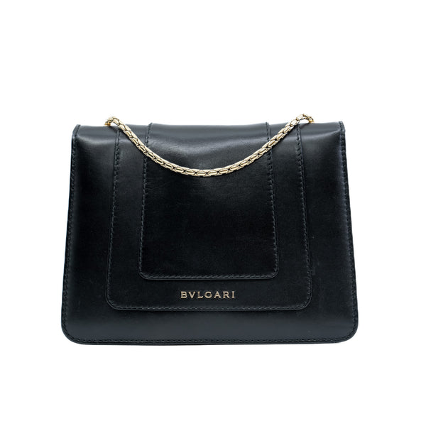 Small Serpenti Crossbody In Lambskin Black GHW