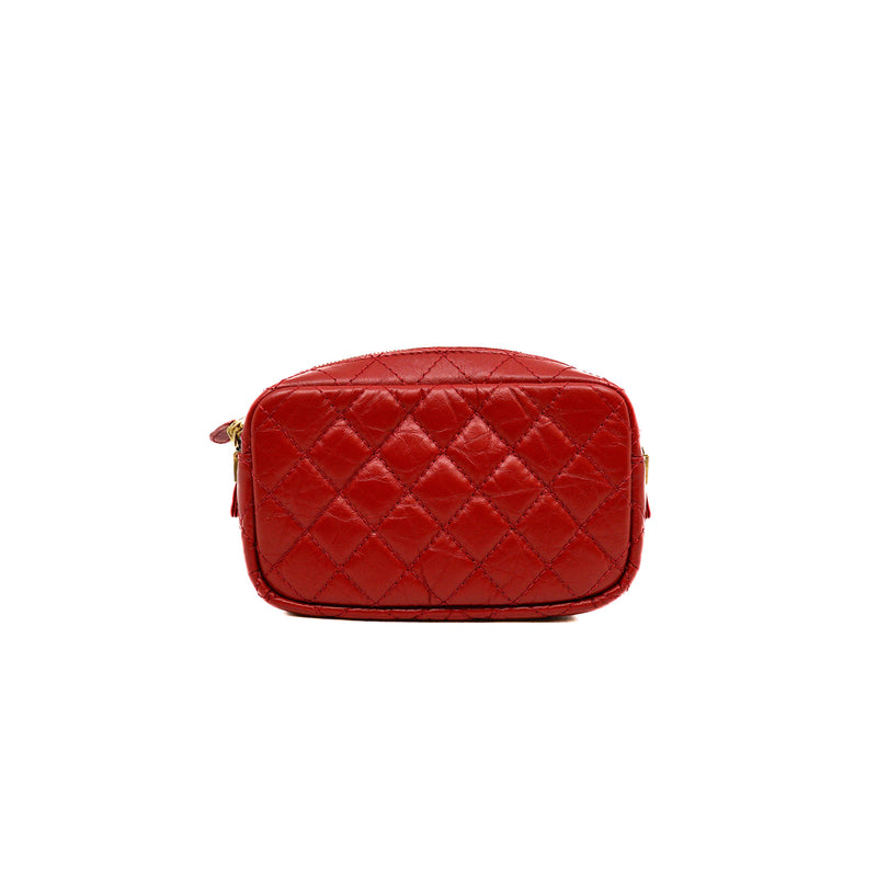 Mini Quilted Calfskin 2.55 Reissue Red Camera Bag GHW Seri 26 - L'UXE LINK