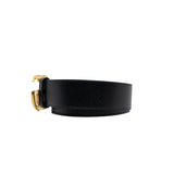 thumbnail Double G Buckle Black Calf Leather Belt GHW Size 85 - L'UXE LINK