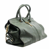 thumbnail Chyc Cabas Tote  Medium green Leather Aged Gold - L'UXE LINK