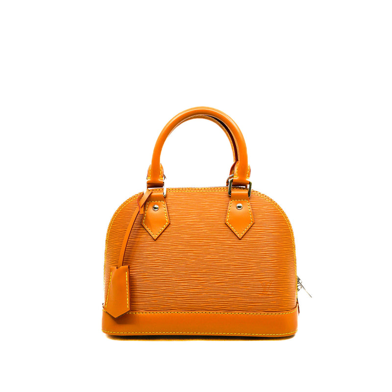 Alma BB In Honey Gold Epi Leather Handbag PHW With Jacquard Strap - L'UXE LINK