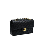 thumbnail Small Classic Black Caviar Leather Double Flap Bag GHW - L'UXE LINK