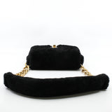 thumbnail Small Black Shearling Quilted Chunky Chain CC Flap Bag GHW Seri 30