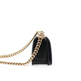 thumbnail Mini Leboy Chevron In Black Calfskin Leather Flap Bag GHW Seri HK8HXXXX - L'UXE LINK