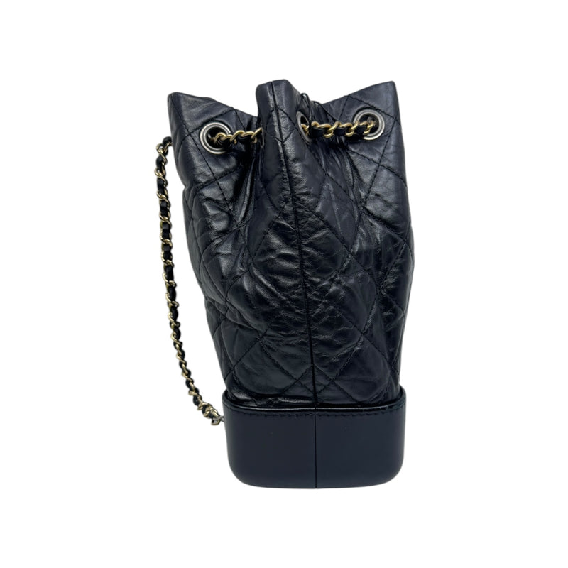 Small Gabrielle Backpack With Chain In Calfskin Black PHW Seri X1P3XXXX