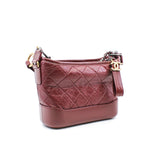 thumbnail Small Gabrielle In Red Aged Smooth Calfskin Quilted With Logo Handle Strap Limited Hobo Bag GHW Seri 30