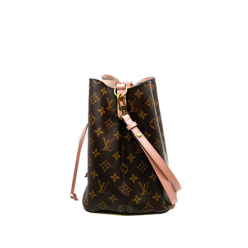 NéoNoé In Monogram Canvas With Pink Leather Bucket Bag GHW - L'UXE LINK