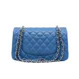 thumbnail Medium Classic In Blue Caviar Leather Double Flap Bag GHW Seri 29 - L'UXE LINK